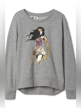 Girls Wonder Woman Sequin & Metallic Sweatshirt